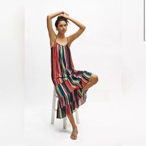 Farm Rio Anthropologie Rainbow Shimmer Maxi Dress S